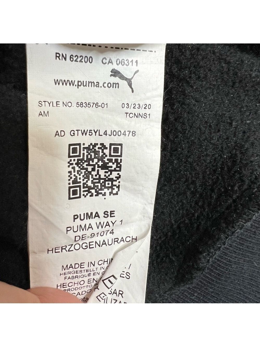 PUMA black spell out crew neck sweat shirt L - Picture 10 of 11